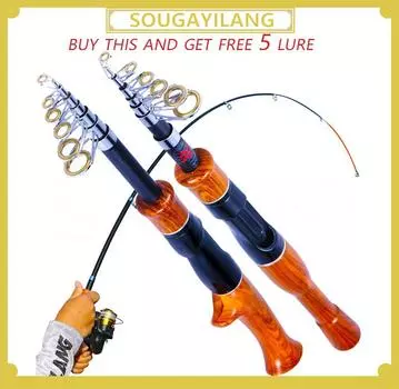 SOUGAYILANG портативная телескопическая удочка для путешествий 1,6 м, литейная удочка из стекловолокна высокой плотности, спиннинговая удочка Casting