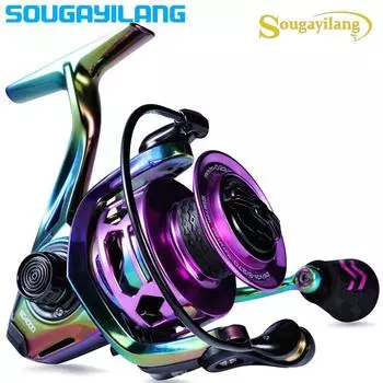 SOUGAYILANG Рыболовная катушка Спиннинговая катушка влево/вправо с передаточным числом 6,0:1 12 + 1 шарикоподшипники Рыболовное колесо Рыболовные инструменты 1000