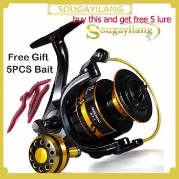 SOUGAYILANG Рыболовная катушка XN2000-7000 Drag 10 кг Металлическая/EVA шариковая рукоятка Спиннинговая катушка Катушка для морской воды для карповых катушек Рыболовные инструменты Series 2000