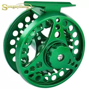 SOUGAYILANG Рыболовные катушки 2 + 1BB Алюминиевая цельнометаллическая катушка с ЧПУ Открытый инструмент для ловли нахлыстом 5/6WT белый