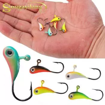 Sougayilang рыболовные приманки 5 шт. приманки для зимней рыбалки с крючками свинцовые крючки для джиг-джиг зимние цельнометаллические приманки для льда 5pcs
