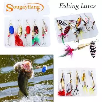 Sougayilang рыболовные приманки рыболовные приманки вращающиеся блестки рыболовные снасти на открытом воздухе 3