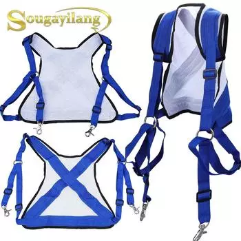 SOUGAYILANG Рыболовный костюм Большая рыба Морская рыбалка Плечевой ремень Распределение нагрузки Предотвращение растяжений Нестабильность плеча Боевой пояс синий/белый