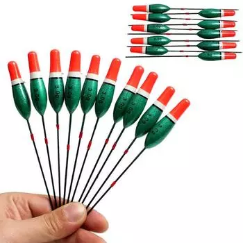 Рыболовные поплавки.10 шт 10pcs зелёный