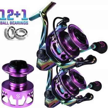 SOUGAYILANG Спиннинговая рыболовная катушка с передаточным числом до 6,0:1 и 12 1BB Супер гладкое рыболовное колесо Рыболовные инструменты 1000