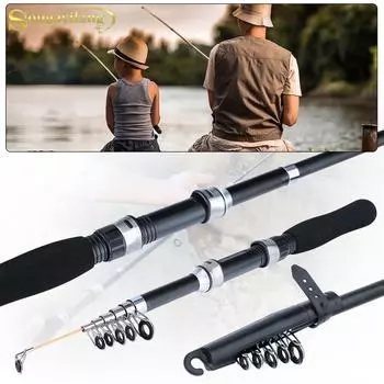 SOUGAYILANG Спиннинговая телескопическая удочка 1,6 м 99% углеродное волокно удочка для путешествий на открытом воздухе Bass Pesca рыболовные инструменты 1.6 M чёрный