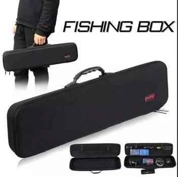 Sougayilang Сумка для удочки Открытый портативный большой набор катушек для удочки Чехол для хранения Черная твердая сумка для удочки 57cm fishing bag