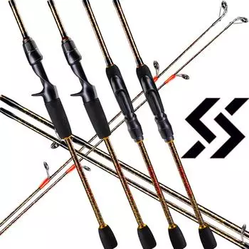 SOUGAYILANG Удочка 5 секций приманка удочка 1,8-2,4 м карбоновая спиннинговая удочка для литья окуня и форели Spinning-1.8 M золотой/чёрный