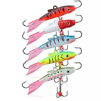 Sougayilang Жесткие приманки для рыбалки, мормышки для льда, тройные крючки, искусственные зимние приманки, Umpan Pancing белый