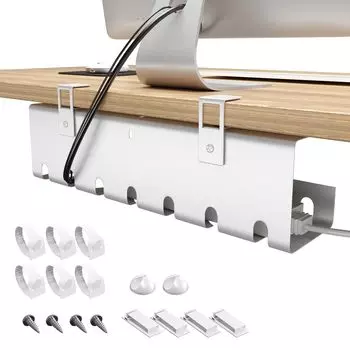 Soukai Cable White Hole Cable Under Wire Cord Cable Cable Outlet Cable Wire Cable Cable Cable Cable Cord Organizing Under Made of 43CM 1 Tray, Required, Tray,