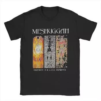 Soul Burn Extreme Metal Band Meshuggah Мужская футболка Смешная футболка с коротким рукавом и круглым вырезом Футболки из чистого хлопка Оригинальные топы S чёрный