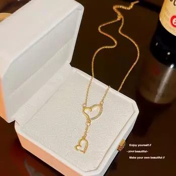 Soul mate necklace jewelry girl niche clavicle chain sweet high-grade Joker pendant temperament light luxury necklace.
