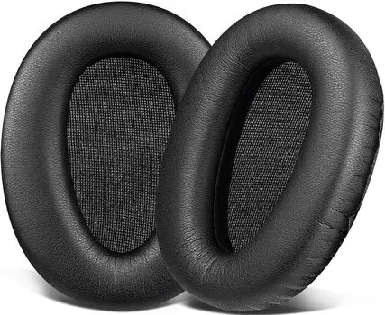 SOULWIT Амбушюры для наушников Sony Wireless Headphones Мягкие кожаные сменные амбушюры черного цвета MDR-10R (10РНК 10РБТ) & WH-CH700N &