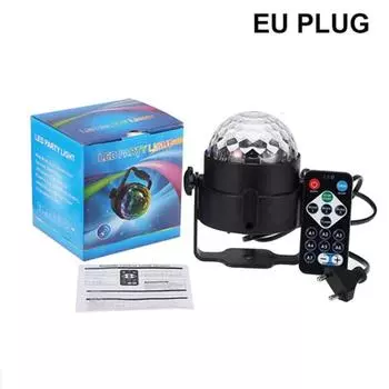 Sound Activated Rotating Disco Ball Party Lights Strobe Light 3W RGB LED Stage Lights For Christmas Home KTV Xmas Wedding Show