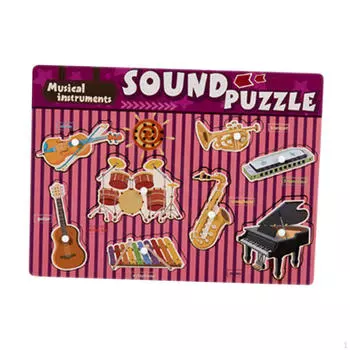 Sound Puzzle Children Development Pegged Puzzles Wooden Peg for Toddlers 2 3 4 5 Years Music