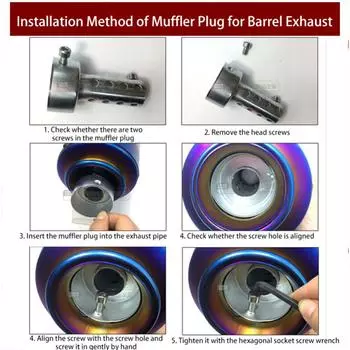 Sound-reducing Nozzle Back Pressure Core Adjustable Durable Various Caliber Length Motorcycle Accessories Muffler Plug Universal