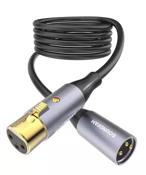 SOUNDFAM XLR Микрофонный XLR Балансный Микрофонный Кабель Гибкая и ПВХ Оболочка Балансный XLR Кабель для Динамика для XLR Аудиокабеля, Папа-Мама [Простой,