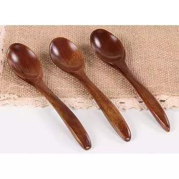 Soup Spoon Teaspoon Tool Catering Cooking Kitchen Natural wood Parts Professional Replacement Spoon Wooden 5Pcs CHINA