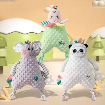 Souptoys Детская кукла для раннего развития Мягкая и приятная на ощупь Подогреватель для младенцев Успокаивает малыша Подарок ребенку Тренирует хватательные способности малыша Уникальный Small elephant