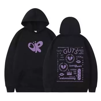 Sour Guts Vampire Hoodie Мужская и женская одежда Модные винтажные толстовки с капюшоном Harajuku Hip Hop Oversize Hoodies Streetwear S темно-серого