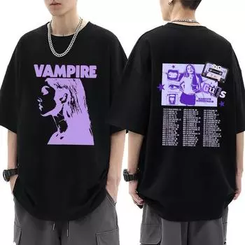 Sour Vampire Guts Concert Tour 2024 Футболка Мужская Женская Мода Хип-Хоп Стиль Короткий Рукав Хлопок Повседневная Свободная Уличная Футболка Подарки S