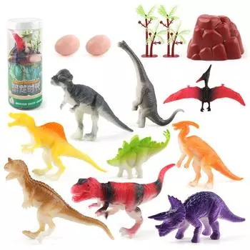 Source Simulation Animal Model Cylinder Set, Jurassic Dinosaur Children S Cognitive Ornament Doll Toy
