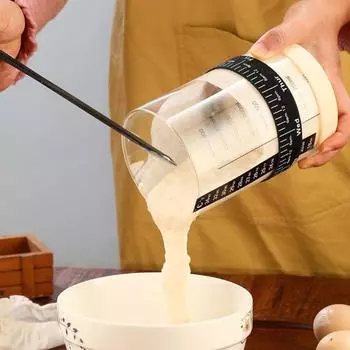 Sourdough Starter Jar Kit Large Capacity Wide Mouth BPA Free Food Grade Easy to Clean Multifunctional Glass Jar Sourdough Container D