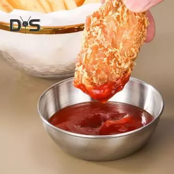 Соусница из нержавеющей стали, миски для макания специй, закусок, мини-миски для приготовления, легкие тарелки для закусок и суши для дома серебряный