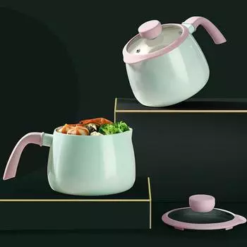 Соусница с антипригарным покрытием и крышкой, маленькие молочные горшочки для приготовления пищи с носиком, алюминиевая кастрюля с деревянной ручкой для кухни, без ПФАС