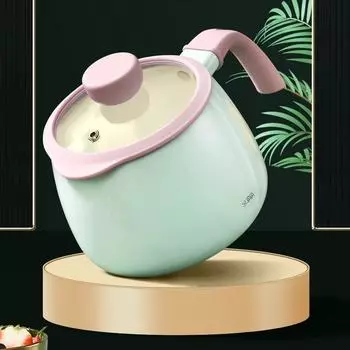 Соусница с антипригарным покрытием и крышкой, маленькие молочные горшочки для приготовления пищи с носиком, алюминиевая кастрюля с деревянной ручкой для кухни, без ПФАС