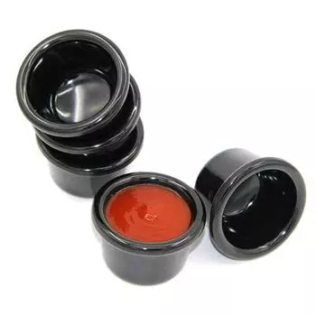 Соусница, соусники, круглая, глянцевая, меламиновая, 6 см, 50 мл, черная мини-чашка для макания белый