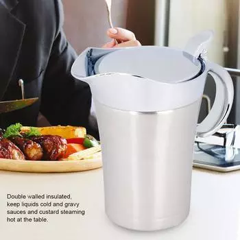 Соусник из нержавеющей стали 304 с термоизоляцией и двойными стенками, сервировочный кувшин(S,450мл / L,750мл)