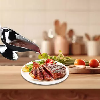 Соусник из нержавеющей стали на 10 унций с ручкой для подливки и заправок Argent