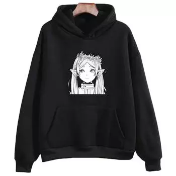 Sousou No Frieren Beyond Journey s End Эстетичная толстовка с капюшоном для женщин-эльфов и девочек, удобная толстовка с длинными рукавами, индивидуализированный топ XS белый