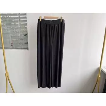 South 13-7 Summer Thin Stylish Casual Pants Loose Easiest for Match Pure Color Minimalist Commuting Figure Flattering Ruched Drape Y2 Black 5L