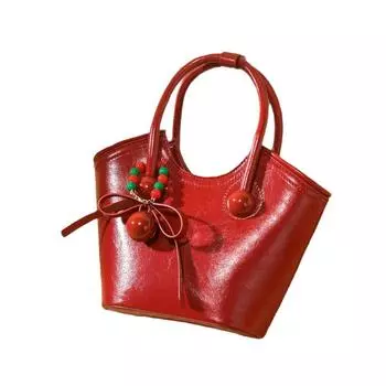 South Cherry Love Portable Tote Bag Women s 2024 New Versatile Casual ins Shoulder Crossbody Bag красный