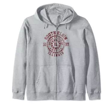 South Elgin IL Illinois Zip Parka серый