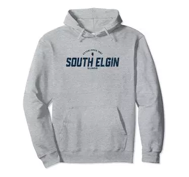 South Elgin Illinois IL Vintage Athletic Navy Sports Logo Hoodie