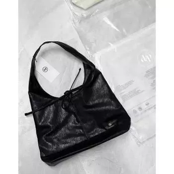 South Korea Depound Bag 25 New Arrival French Style Bow Bandage Design Bag Large Capacity Totes Underarm Bag Shoulder Bag Black-small size [Original]]