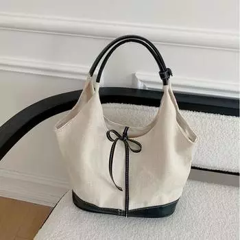 South Korea s Niche Patchwork Canvas Tote Bag for Women s New Commuter Fashion Handbag Multi-functional Shoulder Underarm Bag