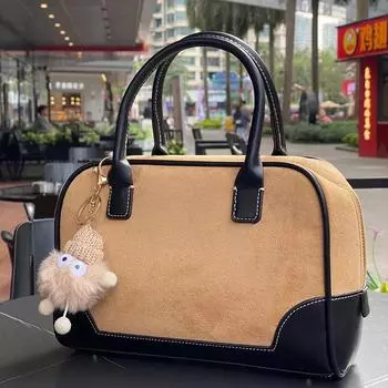 South Korea Small Blog Female Bag Contrasting Color Splicing Hand Pillow Bag Crossbody Bag
