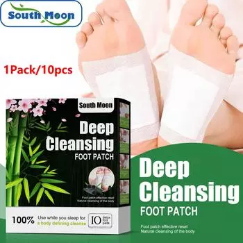 South Moon Бамбуковый уголь Вишневый цвет Натуральная травяная паста для ног Уход за ногами Для удаления сырости и холода Для снятия стресса и помощи во сне Паста для ног 1 Pack/10pcs
