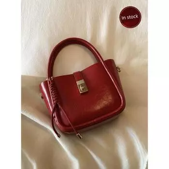 South Style Chio2nd Afternoon Ballet Tote Bag Women s Summer Texture Work Clothing Crossbody Small Bag Shoulder Handbag Cherry Red