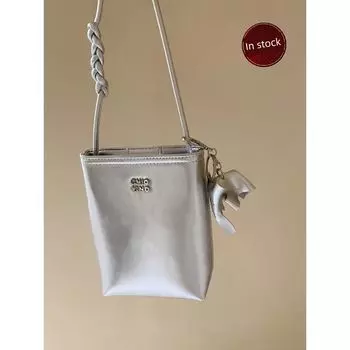 South-Style Chio2nd Anne Hand Note Leather Phone Bag New Arrival 2025 Best Selling Bag Women s Shoulder Messenger Bag Silver