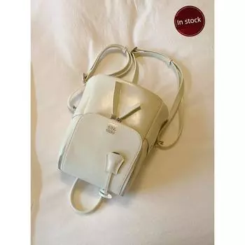 South Style Chio2nd Cloud Language Genuine Leather Backpack Bags Women s Fancy Red Handbag Small Backpack Beige