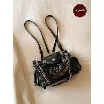 South Style Chio2nd Left Bank Xiangxue Backpack Women s Chain Shoulder Bag Messenger Bag Rhombus Small Backpack Classic Black