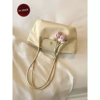 South Style Chio2nd Light Grass Dance Tote Bag Women s Summer Simplicity Niche Style Casual Commuter Bag Shoulder Bag Goose yellow