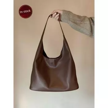 South Style Chio2nd Tote Bag Women s 2025 New Arrival Retro Work Clothing Idle Style Satchel One Shoulder Underarm Bag Brown