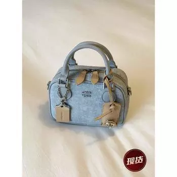 South Style Chio2nd Vigorous Morning Pillow Bag Denim Blue for Women Handbag Small Carrying Bag Shoulder Messenger Bag Cowboy