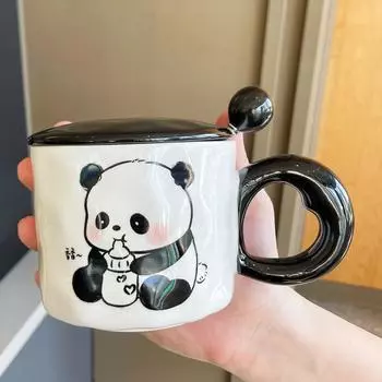 Souvenir Girls Cute Panda Ceramic Mug Couple Water Cup Creative Practical Cup Men s Coffee Cup Gift 301-400ml